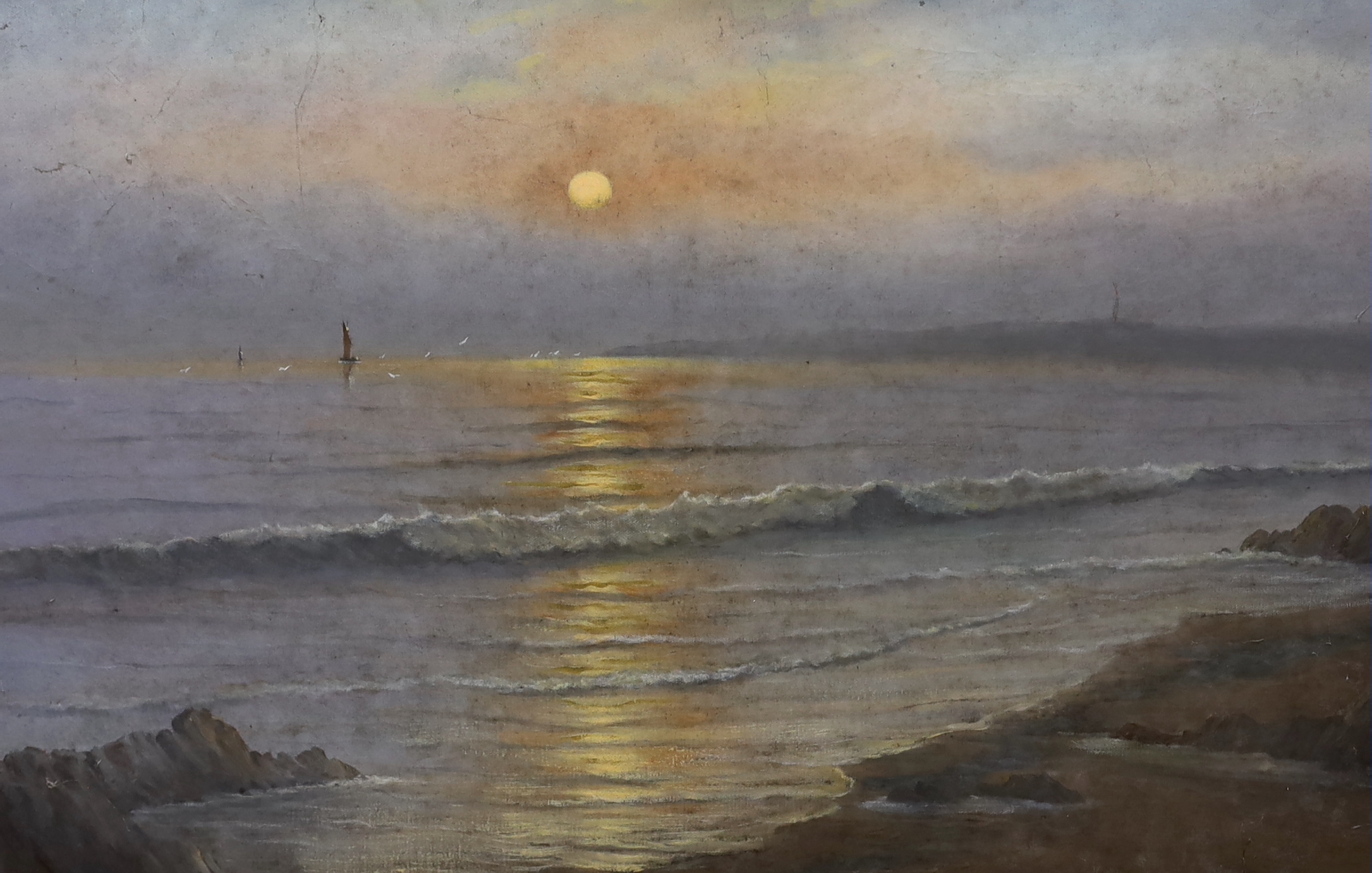 Horace Leonard Braunston (1897-1983), oil on canvas, 'Hazy Sunset', signed, 50 x 75cm